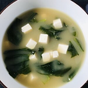 小松菜と豆腐のお味噌汁